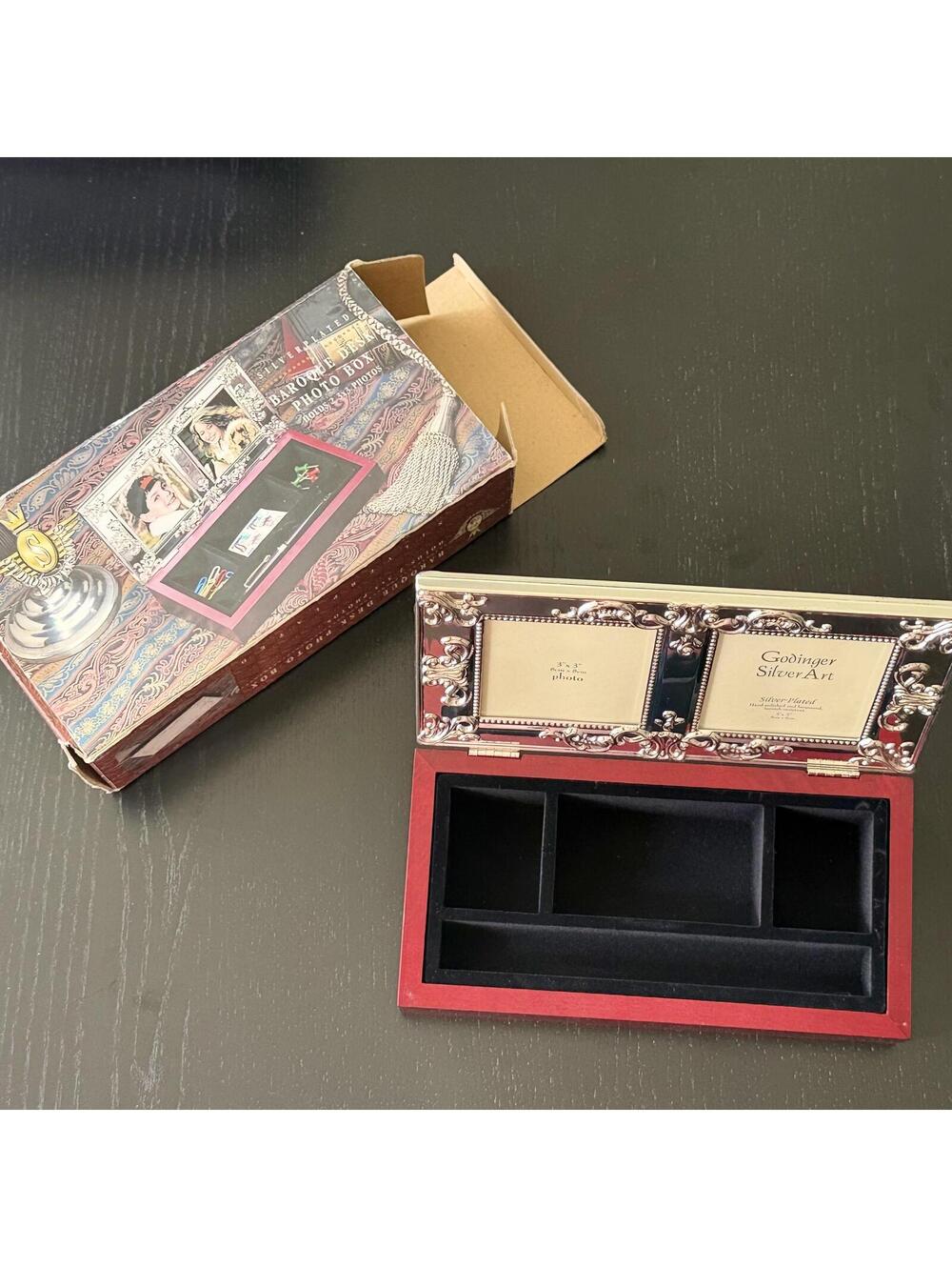 Godinger Silver Plated Jewelry Box with Photo Frame